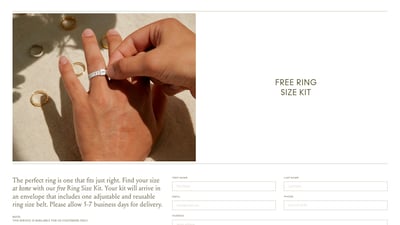Free Ring Size Kit from Holden